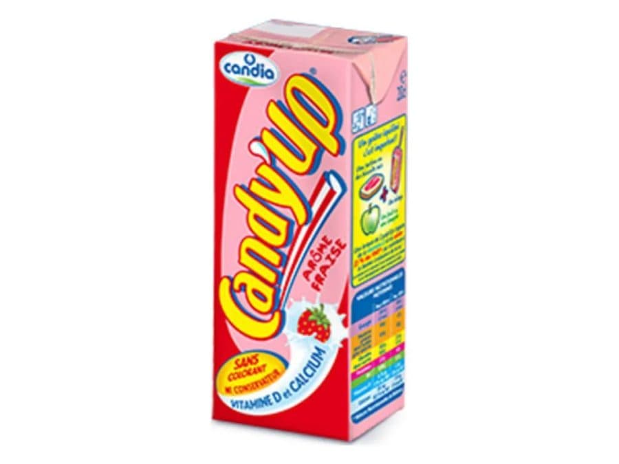 Boisson lactée Candy'Up goût fraise — Candy'Up | TAZA Supermarché Halal Strasbourg