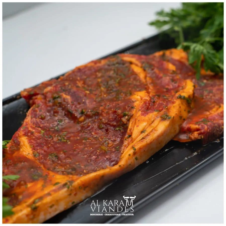 Faux-filet de bœuf mariné — Boucherie Halal TAZA Strasbourg
